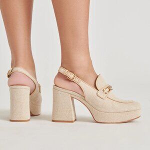 NEW DOLCE VITA Sirus Heeled Loafer in Light Natural 1125 3m7